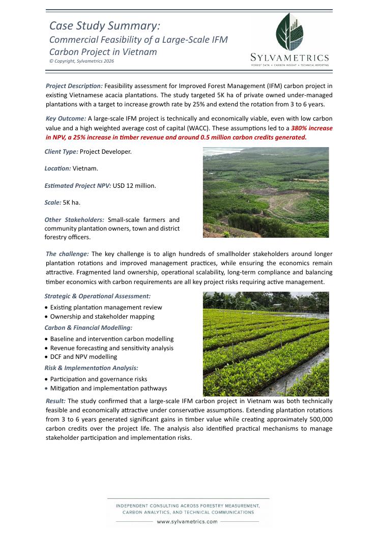 Commercial Feasibility of a Large-Scale IFM Carbon Project