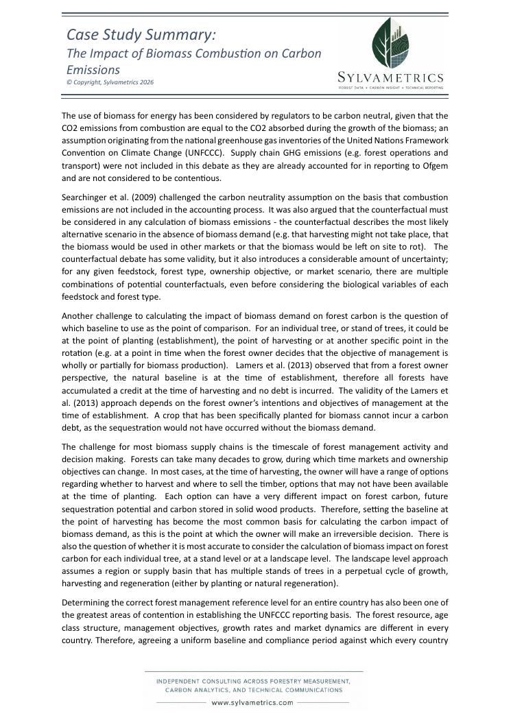 The Impact of Biomass Combustion on Carbon Emissions